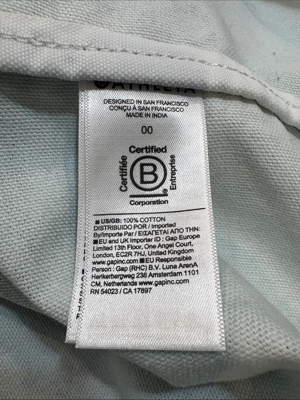 Athleta Light-to-Dark Blue Ombre Canvas Tote